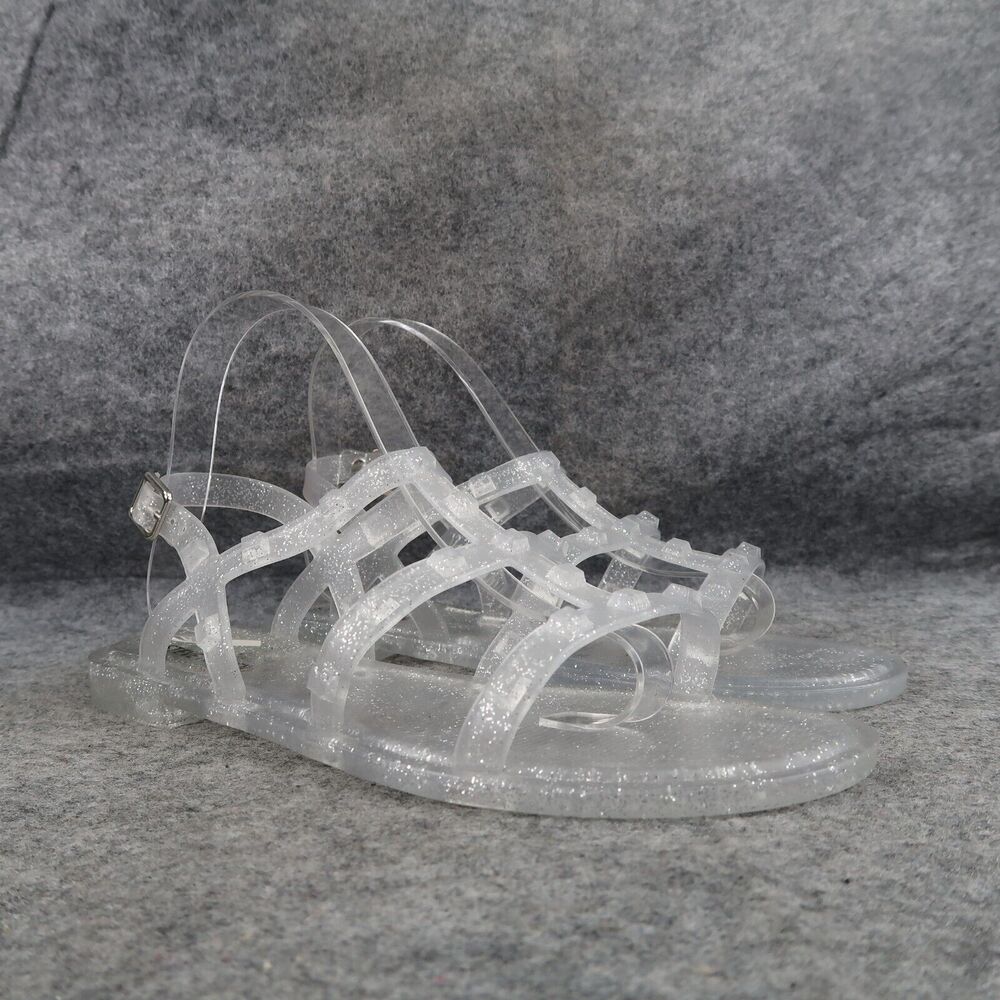 Steve Madden Shoes Womens 5 Sandals Jelly Casual Slingback Glitter Studs Flats